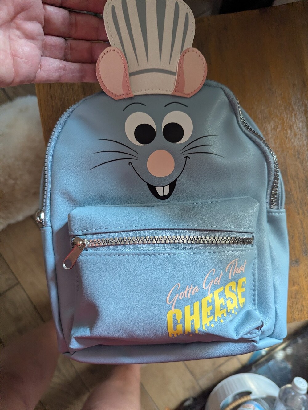 Rattatouile Kids Light Blue 'Gotta Get That Cheese' Cartoon Mouse Mini Backpack